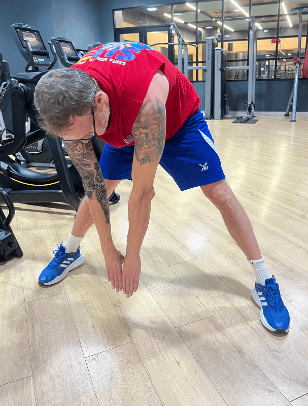 Overhead to floor stretch